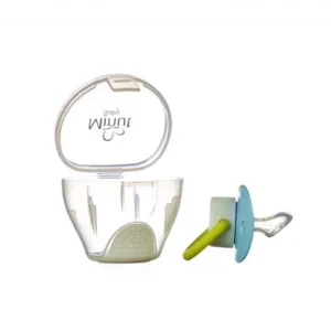 Suzeta Minut Baby 0+ si cutie pentru sterilizare bleu