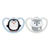 Suzeta Nuk Space silicon M1 Pinguin 0-6 luni 2 bucati set