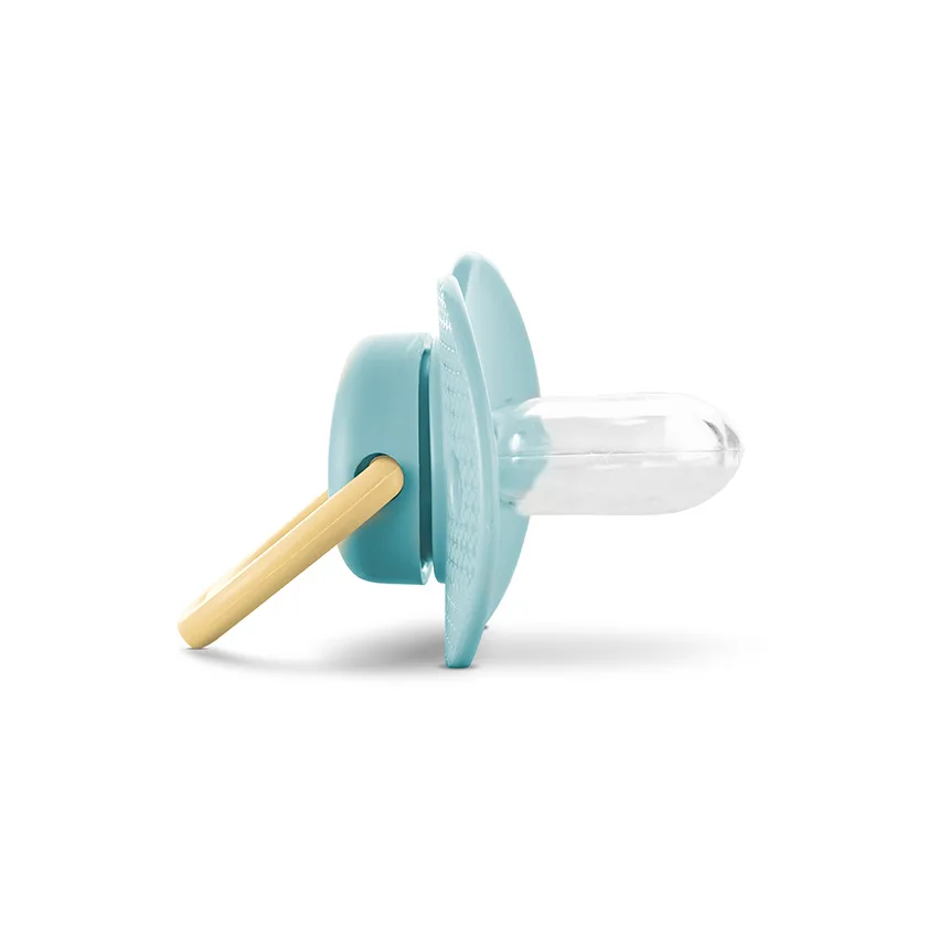 Suzeta din silicon moale cu capac 0 luni+ Aqua Blue