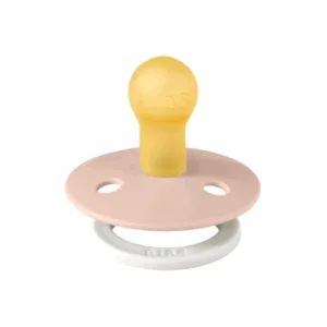 Suzeta fosforescenta Bibs Colour Glow Latex tetina rotunda 0 luni + Blush