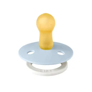 Suzeta fosforescenta Bibs Colour Glow Latex tetina rotunda 6 luni + Baby Blue