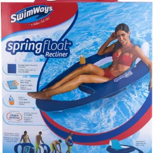 Swimways sezlong plutitor recliner cu spatar si suport pahare