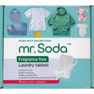 Tablete pentru masina de spalat rufe cu bicarbonat de sodiu 30 bucati x 25g Mr.Soda