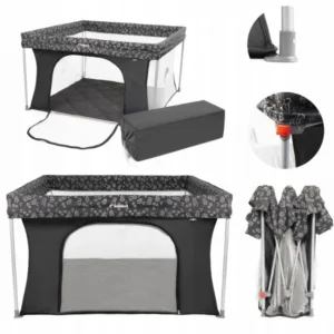 Tarc de joaca pentru copii Kidnort Snoen Dark Grey