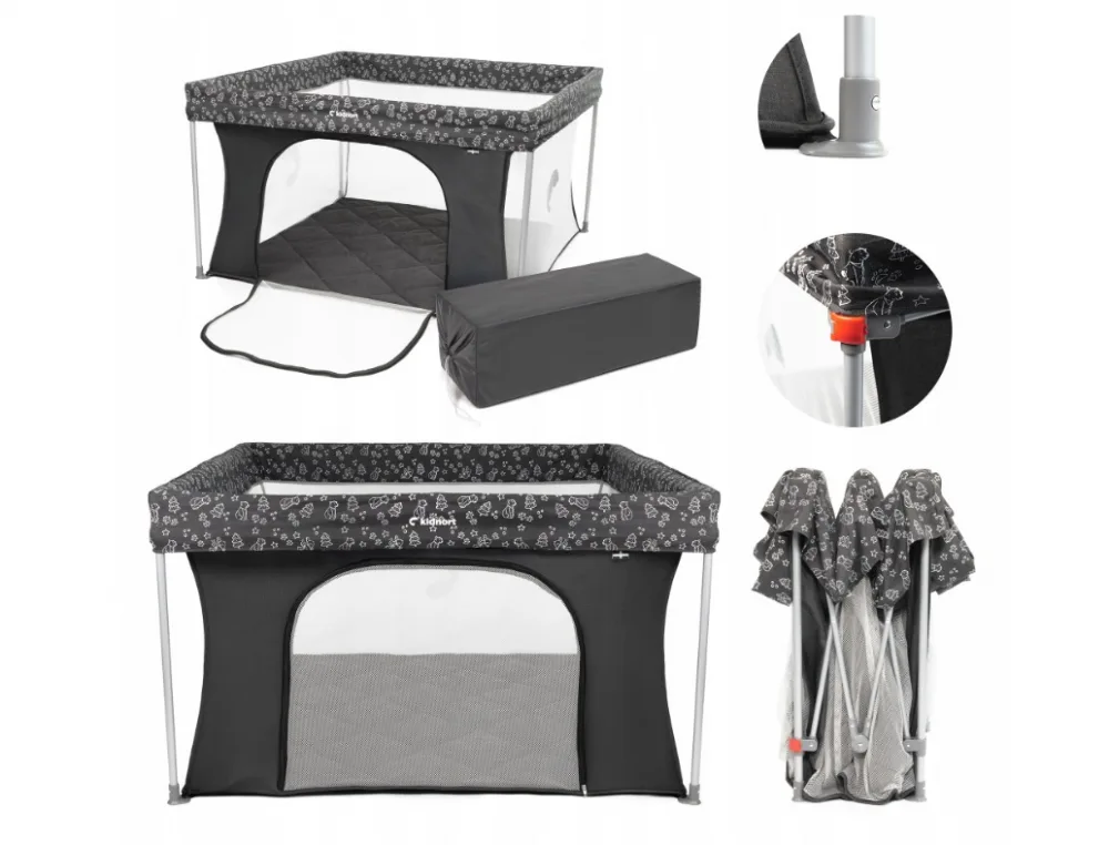 Tarc de joaca pentru copii Kidnort Snoen Dark Grey