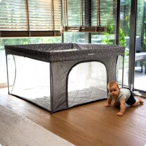 Tarc de joaca pentru copii Kidnort Snoen Light Grey