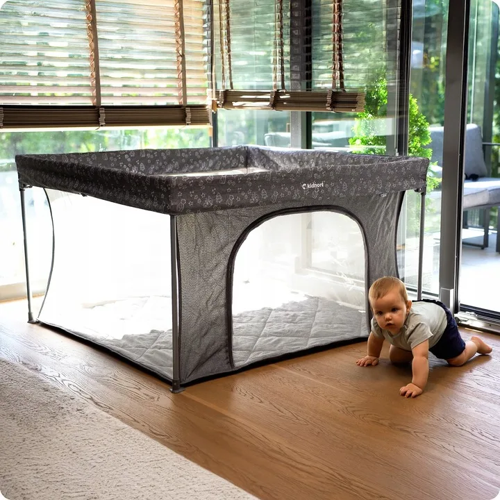 Tarc de joaca pentru copii Kidnort Snoen Light Grey