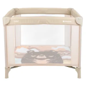 Tarc de joaca pentru copii KikkaBoo Enjoy Beige Bear 2023 cu pliere compacta