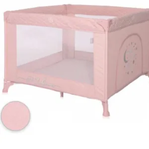 Tarc de joaca pentru copii Lorello Sunny Playground Mellow Rose Star deschidere laterala cu fermoar