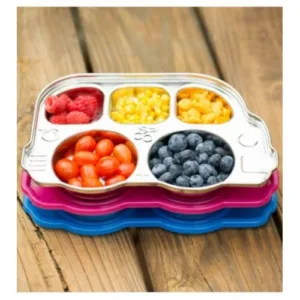 Tavita compartimentata cu capac Smart Bus Platter Innobaby Orange
