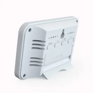 Termometru si higrometru AirBi Line digital de camera ceas cu alarma suport expandabil alb BI1053
