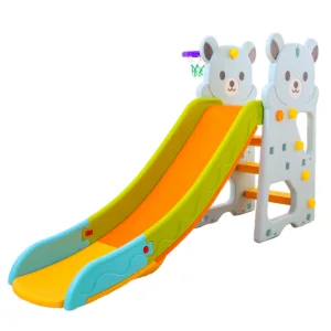 Tobogan Nichiduta Garden Bear Blue 2in1 cu cos de baschet cu trepte late