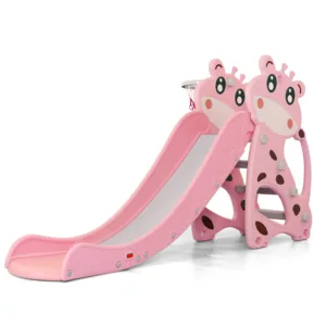 Tobogan Nichiduta Garden Deer Pink cu cos de baschet