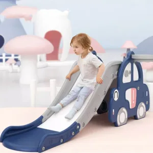 Tobogan Nichiduta Garden Happy Car Albastru 2 in 1 cu Protectii laterale inalte
