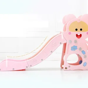 Tobogan Nichiduta Pink Happy Baby 2in1 cu cos de baschet