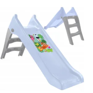 Tobogan pentru copii Mochtoys Pastel Blue cu sistem de atasare furtun apa