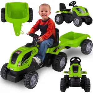 Tractor XXL cu pedale si remorca Green