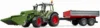 Tractor cu incarcator frontal si remorca Bruder Fendt 211