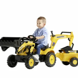 Tractor cu pedale Komatsu Falk cu excavator si trailer 2076N