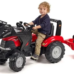 Tractor cu pedale pentru copii Falk Case Puma cu incarcator si remorca