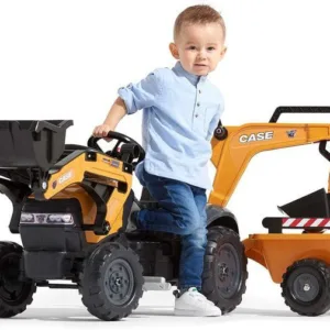 Tractor cu pedale pentru copii Falk cu incarcator si excavator