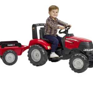 Tractor cu trailer Falk rosu Case IH