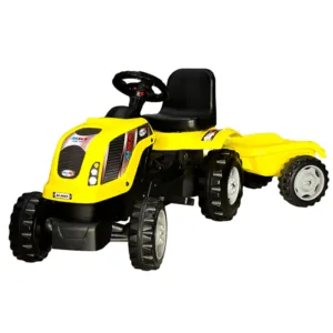 Tractor electric pentru copii Micromax MMX Yellow 35W cu remorca
