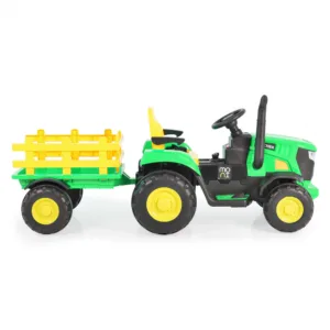 Tractor electric pentru copii Moni Rancher Green 70W cu remorca si telecomanda
