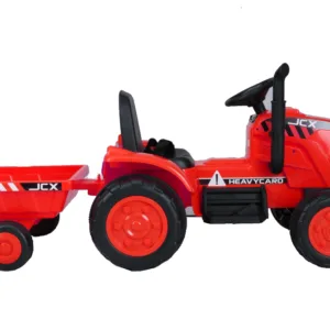 Tractor electric pentru copii Nichiduta JCX Heavy 12V Red cu telecomanda si remorca detasabila
