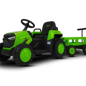 Tractor electric pentru copii Nichiduta Truck Green cu remorca