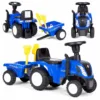 Tractor fara pedale New Holland cu remorca pentru copii 658T Albastru
