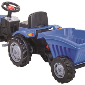 Tractor pentru copii Pilsan Power Blue cu remorca