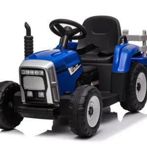 Tractoras electric Kinderauto BJ-611 60W 12V cu remorca si telecomanda  albastra