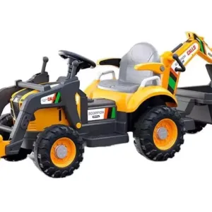 Tractoras electric pentru copii cu remorca