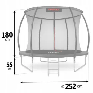 Trambulina de gradina cu plasa interioara 252 cm Neo-Sport Negru