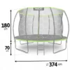 Trambulina de gradina cu plasa interioara 374 cm Neo-Sport NS-12C221 Verde