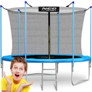 Trambulina de gradina pentru copii Neo-Sport Albastru 183cm 6FT cu Scara