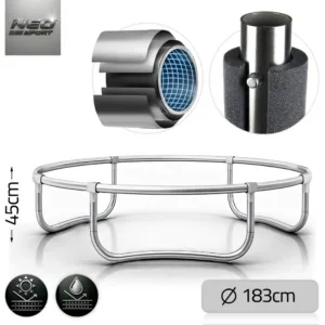 Trambulina de gradina pentru copii Neo-Sport Albastru 183cm 6FT cu Scara si Plasa de siguranta exterioara
