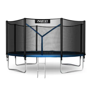 Trambulina de gradina pentru copii Neo-Sport Albastru 374cm 12FT cu Scara si Plasa de siguranta