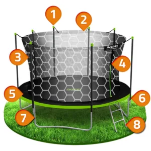 Trambulina de gradina pentru copii Neo-Sport Comb 374cm 12FT