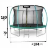 Trambulina de gradina pentru copii Neo-Sport Verde 374cm 12FT cu Scara si Plasa interioara