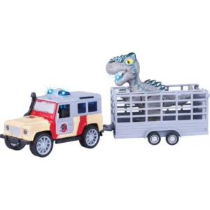 Transportator cu remorca si dinozaur