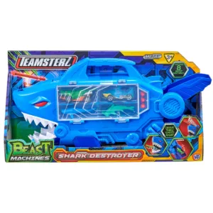 Transportator in forma de rechin cu vehicule si figurine