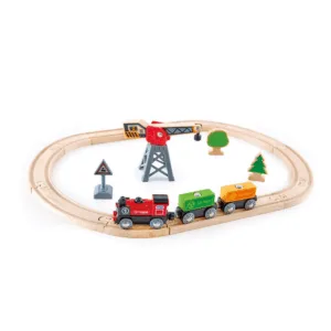 Tren pe baterii cu sine din lemn Hape Cargo Train