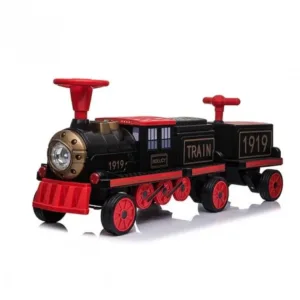 Trenulet electric cu vagon pentru 3 copii