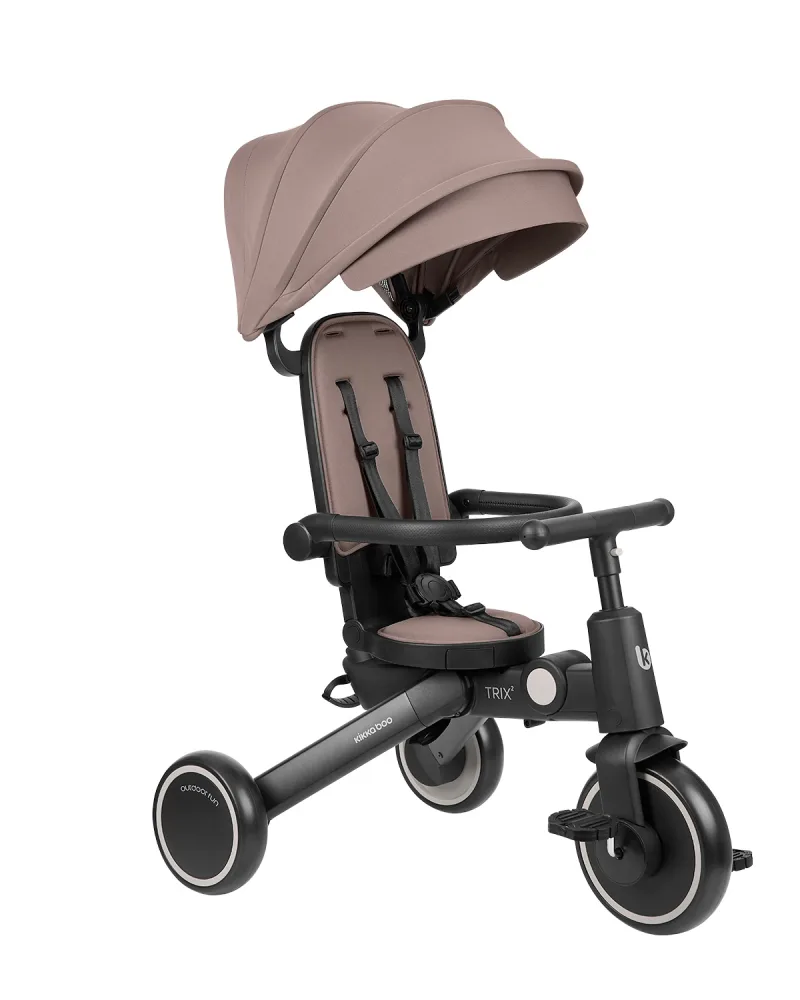 Tricicleta 8in1 pentru copii KikkaBoo Trix 2 Bej ultrapliabila