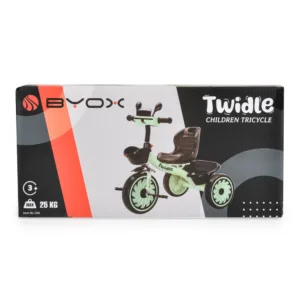 Tricicleta cu pedale pentru copii Byox Twiddle Green cu Roti EVA