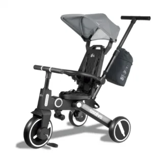 Tricicleta pentru copii Asalvo Discovery Gri cu scaun rotativ 360 grade