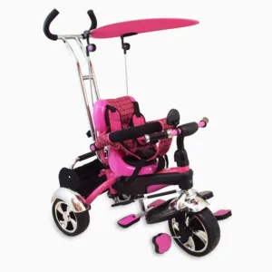 Tricicleta pentru copii Baby Mix GR01 Pink cu maner pentru controlul directiei