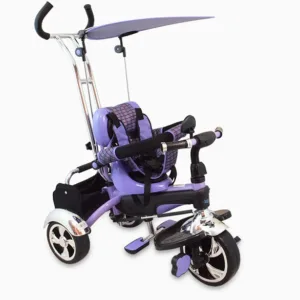 Tricicleta pentru copii Baby Mix GR01 Violet cu maner pentru controlul directiei